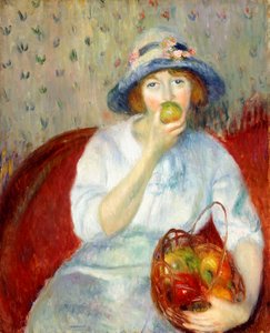Menina com maçã verde de William James Glackens