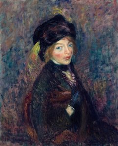 Cabeça de Menina, Pena em Turban de William James Glackens