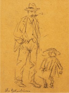 Homem com Criança de William James Glackens