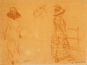 Duas Mulheres e Cabeça de Mulher de William James Glackens