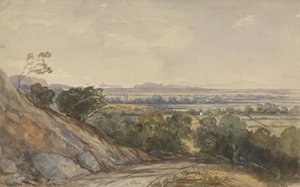 Cleeve, Somerset, com a baía de Bridgewater ao longe de William James Muller