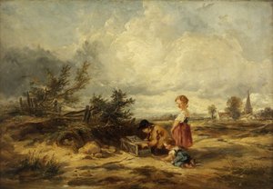 Hampstead Heath, a armadilha para pássaros de William James Muller