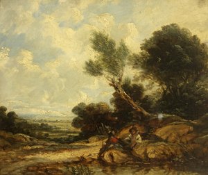 Paisagem com figuras de William James Muller