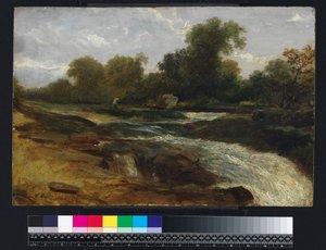 Paisagem do rio com um pescador, 1842