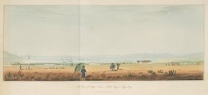 Uma vista da Cidade do Cabo, Table Bay e Tygerberg, de Travels in the Interior of Southern Africa, vol. 1 de William John (after) Burchell