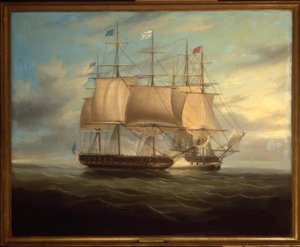 Shannon e Chesapeake em combate corpo a corpo, 1813 - Gem. V. Chr. WJHuggins