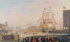A inauguração da doca de St. Katherine, 25 de outubro de 1828