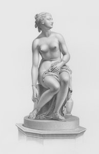 Preparação para o banho, gravada por W Roffe a partir da estátua de J Gibson, RA na posse do Conde de Yarborough (gravura)