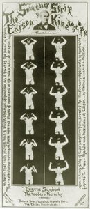 A tira de lembrança de Edison Kinetoscope Eugene Sandow, o moderno Hércules, foto c.1894 bw de William Kennedy Laurie Dickson
