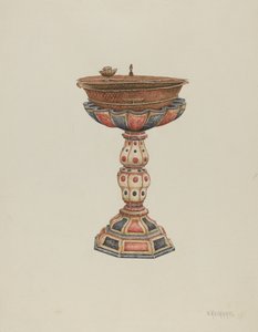 Batismal Font and Stand, c. 1939.