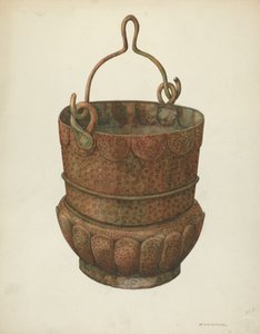 Hammered-Copper Bucket, 1938. de William Kieckhofel