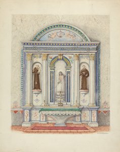 Altar lateral, Missão San Luis Rey, 1941.