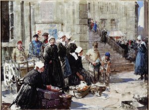 Butter Market, Concarneau, c.1939 (óleo sobre tela)