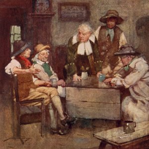 Ilustração para The Deserted Village por Oliver Goldsmith (cor litho) de William Lee Hankey