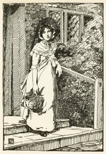 Ilustração para The Deserted Village por Oliver Goldsmith (cor litho) de William Lee Hankey