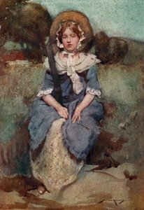 Ilustração para The Deserted Village por Oliver Goldsmith (cor litho)