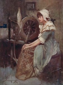 Ilustração para The Deserted Village por Oliver Goldsmith (cor litho) de William Lee Hankey