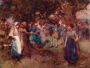 Ilustração para The Deserted Village por Oliver Goldsmith (cor litho) de William Lee Hankey