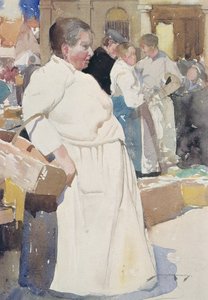 Madame la Menagere, Etaples (aguarela sobre papel) de William Lee Hankey