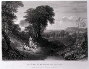 O Nascimento de Belphoebe e Amorett, gravado por John Cousen (1804-80) (gravura)