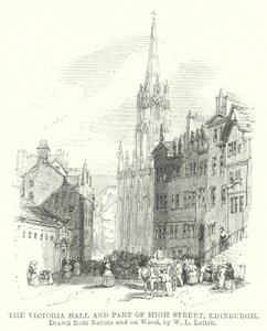 The Victoria Hall and Part of High Street, Edinburgh (gravura)