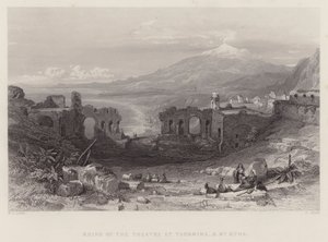 Ruínas do Teatro em Taormina, e do Monte Aetna (gravura)