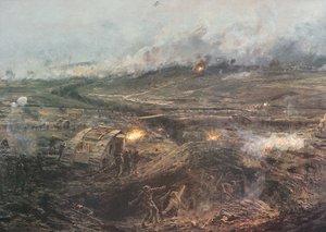 Aurora, 20 de Novembro de 1917 - Tanques britânicos entram em ação em Cambrai, França de William Lionel (after) Wyllie