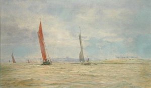 Hoo Fort, River Medway (aguarela sobre papel) de William Lionel Wyllie