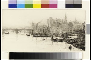 Ponte de Londres, Cannon Street e Billingsgate de William Lionel Wyllie