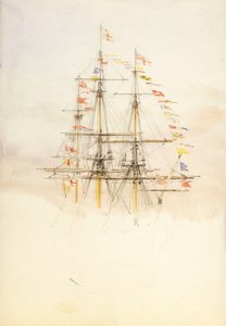 Mastros do HMS "Victory", finais do século XIX e início do século XX (aguarela, grafite) de William Lionel Wyllie