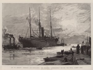 Para Ashanti, Adeus e Boa Sorte !, o navio Coromandel saindo do Royal Albert Dock
