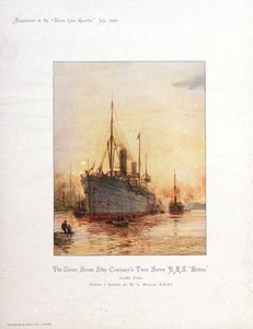 RMS "Briton", finais do século XIX a princípios do século XX (cromolitografia) de William Lionel Wyllie