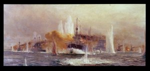 A Batalha da Jutlândia em 1916 de William Lionel Wyllie