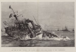A perda do HMS Victoria, o Flagship afundando depois de ser abalroado pelo HMS Camperdown