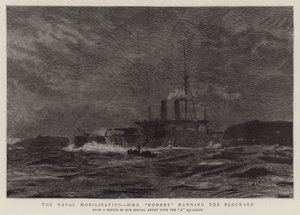 A mobilização naval, HMS Rodney correndo o bloqueio de William Lionel Wyllie