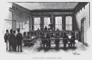 Leilão Mart, Tokenhouse Yard (litho) de William Luker