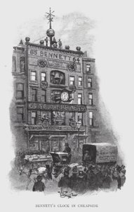 O Relógio de Bennett em Cheapside (litho) de William Luker