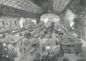 Estação Cannon Street - noite, 1891 de William Luker