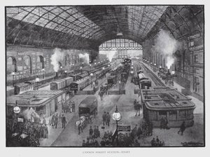 Cannon Street Station, Night (litho) de William Luker