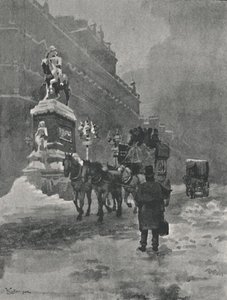 Holborn Circus - uma manhã de inverno, 1891 de William Luker