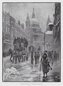 Ludgate Hill em uma manhã de inverno (litho) de William Luker