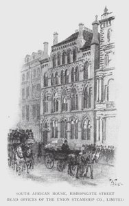 South African House, Bishopsgate Street, Head Offices of the Union Steamship Co, Limited (litho) de William Luker