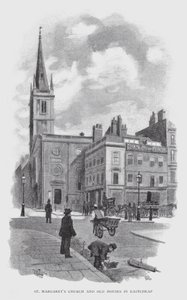 Igreja de Santa Margarida e Casas Antigas em Eastcheap (litho) de William Luker