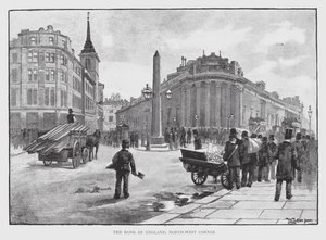 The Bank of England, North-West Corner (litho) de William Luker