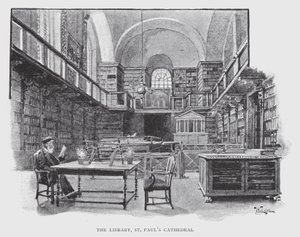 A Biblioteca, Catedral de São Paulo (Litho) de William Luker