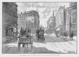 The Mansion House Station, District Railway, Queen Victoria Street (litho) de William Luker
