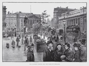 The Mansion House and the Bank of England (litho) de William Luker