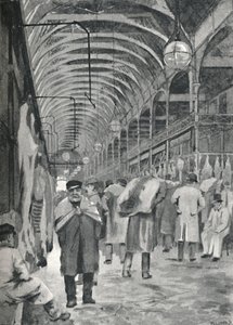 O mercado metropolitano de carne, Smithfield, 1891