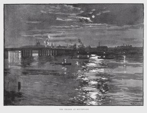 O Tâmisa em Southwark (litho) de William Luker