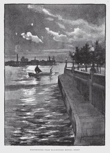 Westminster de Blackfriars Bridge, Night (litho) de William Luker